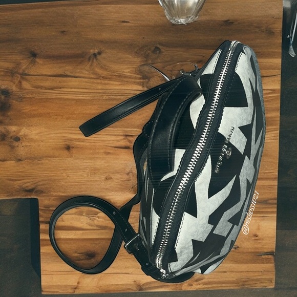 Michael Kors Cindy Logo Backpack in Black & White + Black 2-N-1 Wallet NWT - Picture 9 of 13